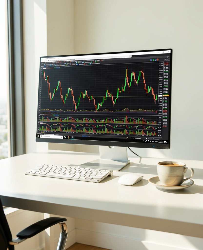 Ambiente profissional de trading e análise financeira